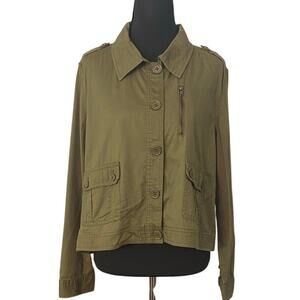 Jack by BB Dakota Olive Utility Jacket Women’s Medium Minimalist Military Casual